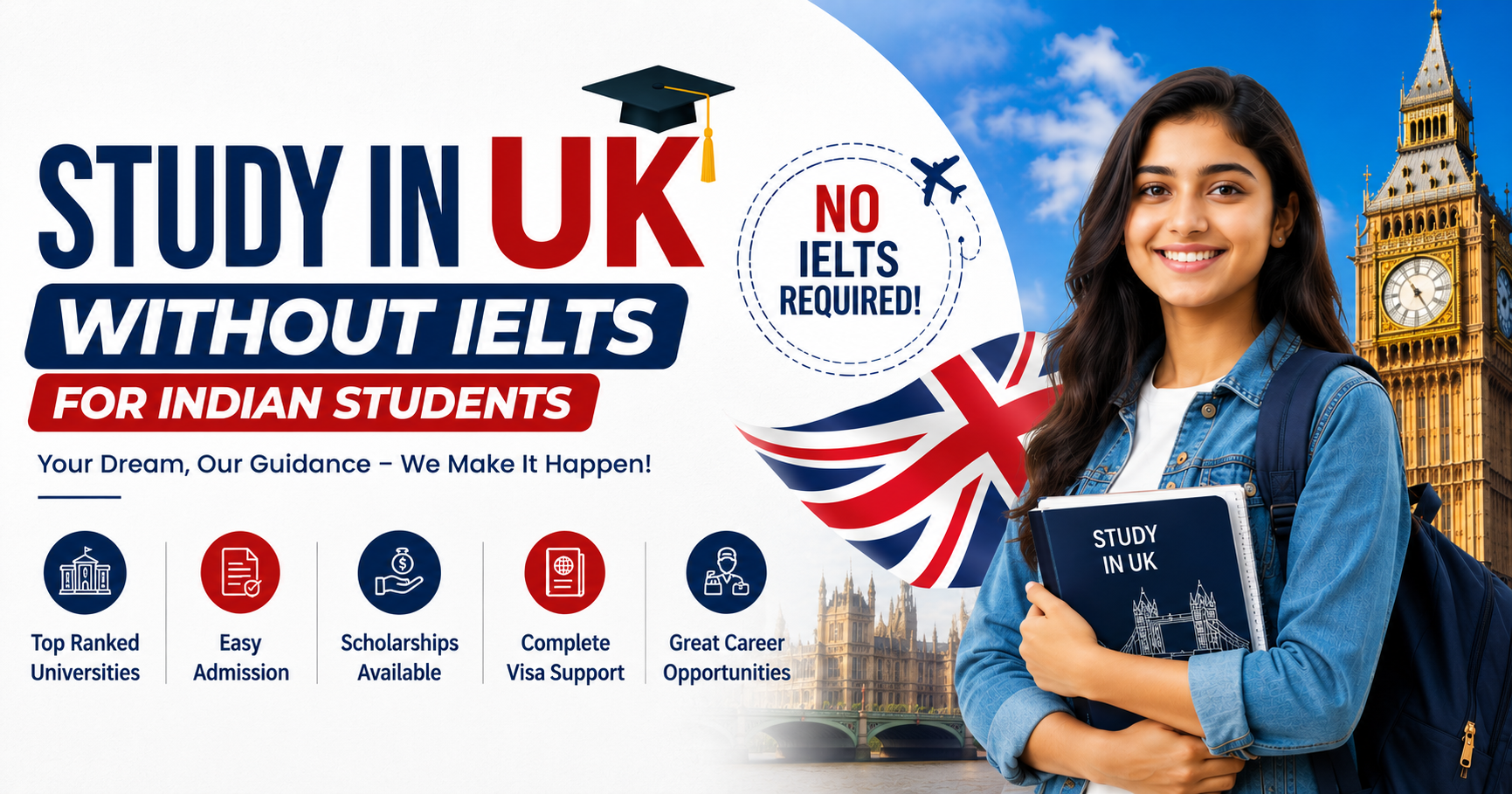 study in uk without ielts